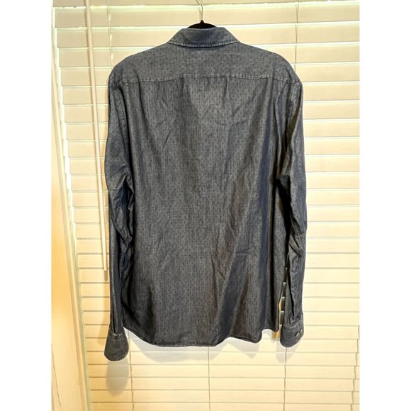 Hugo Boss Cotton Cashmere Polka Dot Long Sleeve Button Up Shirt - Size XL - Picture 6 of 6